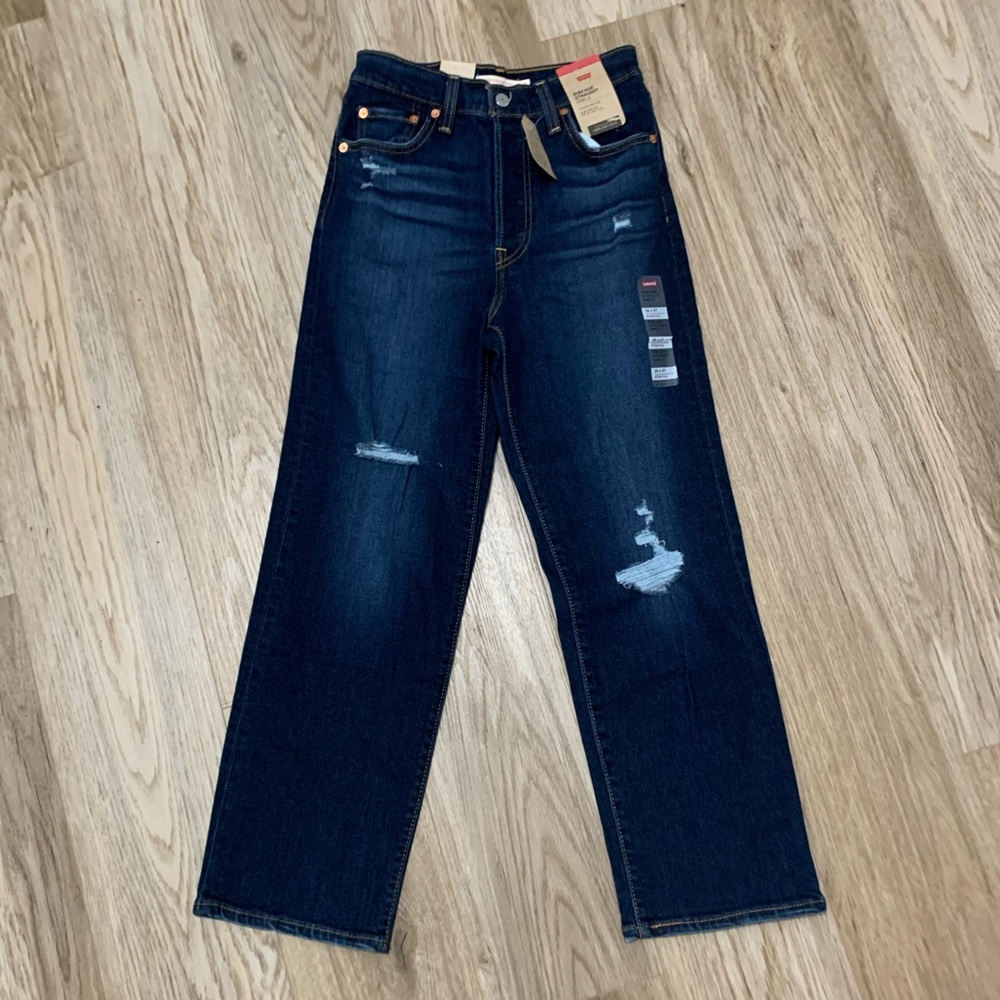 Levi’s Ribcage Straight Ankle Jeans - Dark Indigo - 26 x 27 - NEW